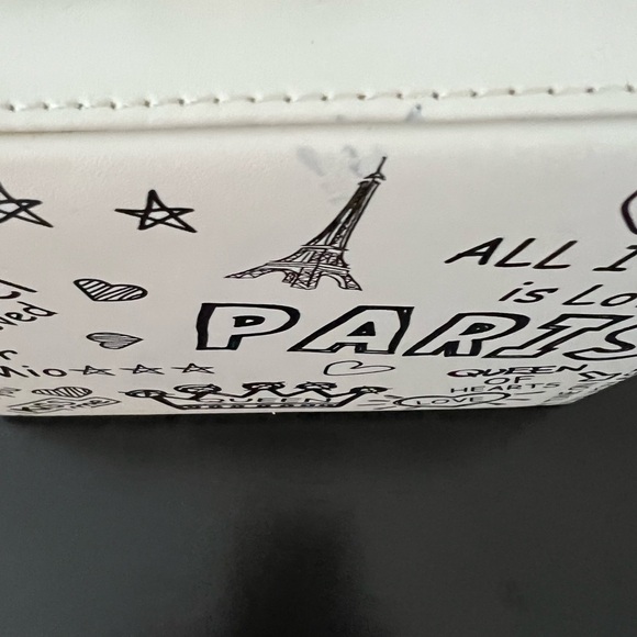 NEW POP ART CUSTOM WHITE PARIS THEME SAM FOREVER CROSSBODY BAG. - Picture 11 of 12